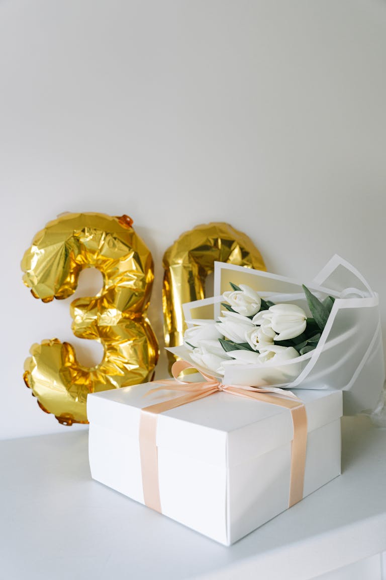 Flowers on Top of a Gift